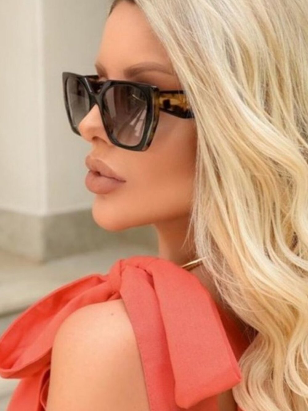 Prada PR15WS 3890A7 Sunglasses Black/Medium Tortoise Square Frame, Grey Lenses